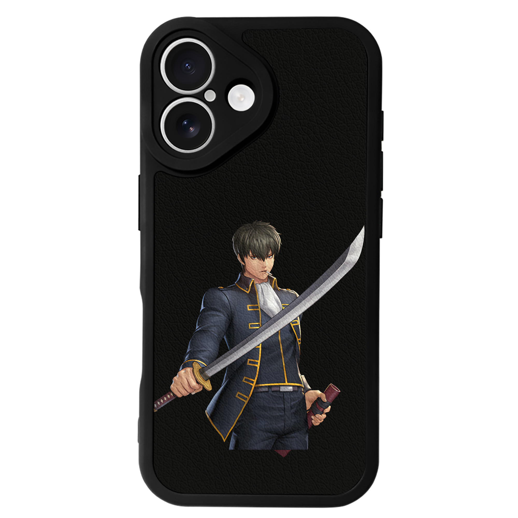 （画像用） ぎんたま 坂田銀時（さかたぎんとき） 神楽 志村新八（しむら しんぱち） GINTAMA Sakata Gintoki Kagura Shimura Shinpachi 【iPhone 16シリーズ対応】シリコンスマホケース（レザー調） 材質：シリコン